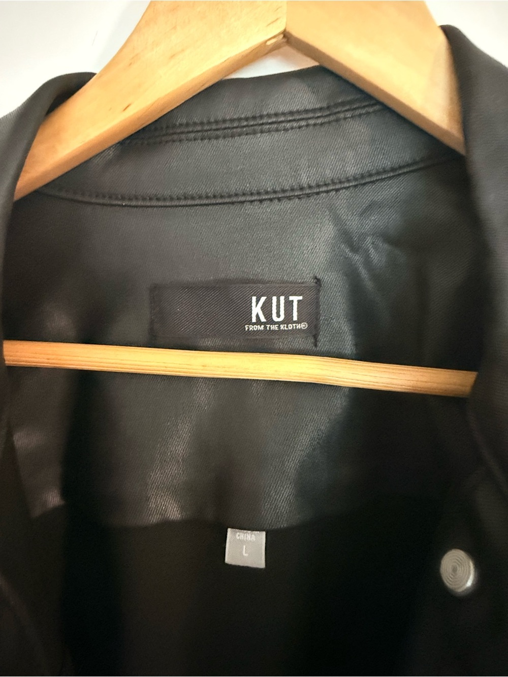 Kut from the Kloth Black Faux Leather Jacket - Classic Moto Style